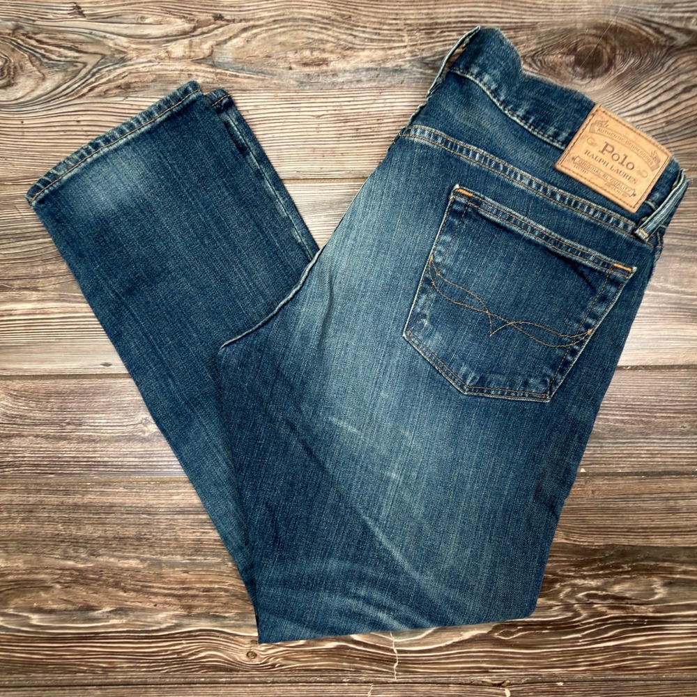 Polo Ralph Lauren Mens Size 36x30 Sullivan Slim Jeans Blue Stretch Denim
